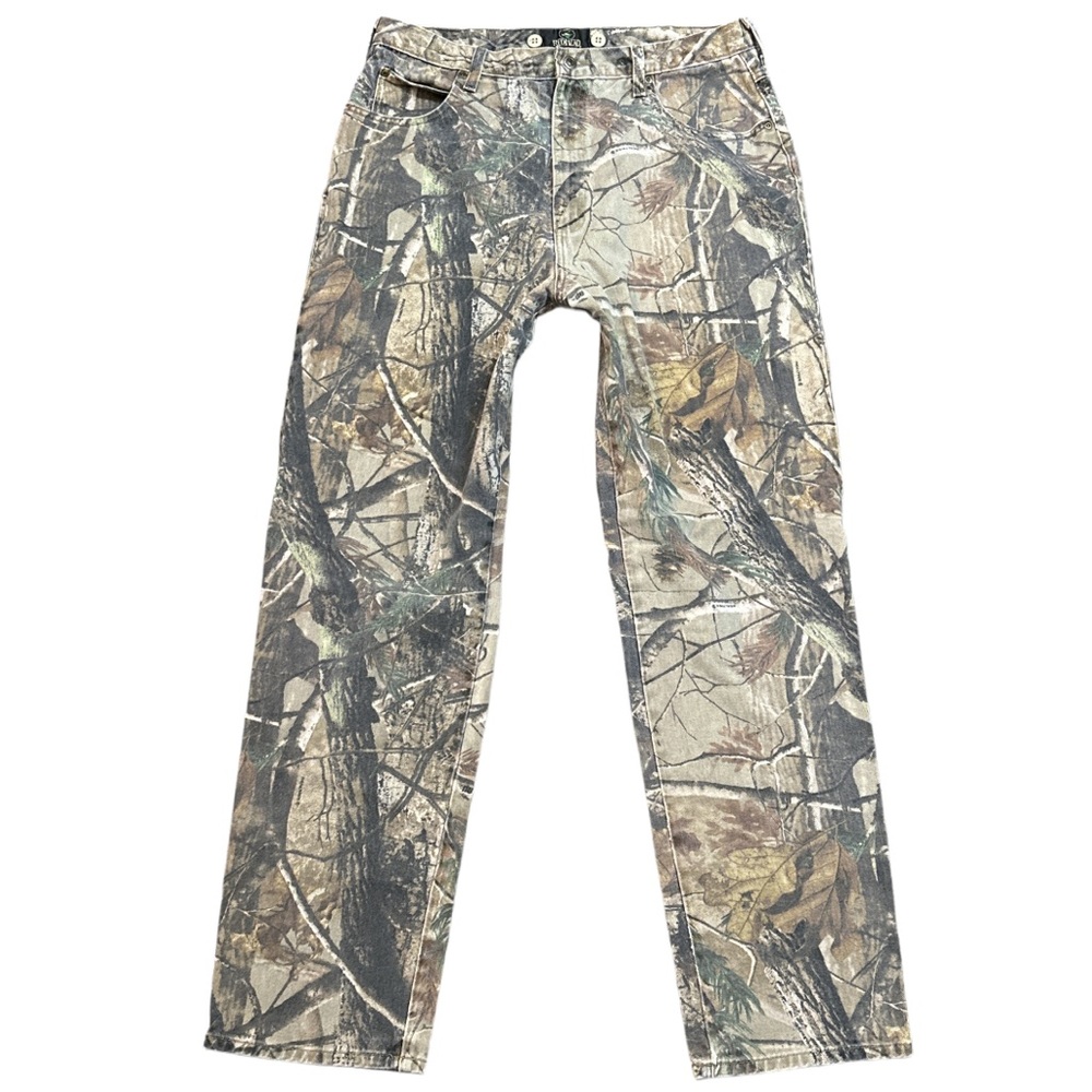 VTG REDHEAD REAL TREE men's camo denim field pants, 34x34.